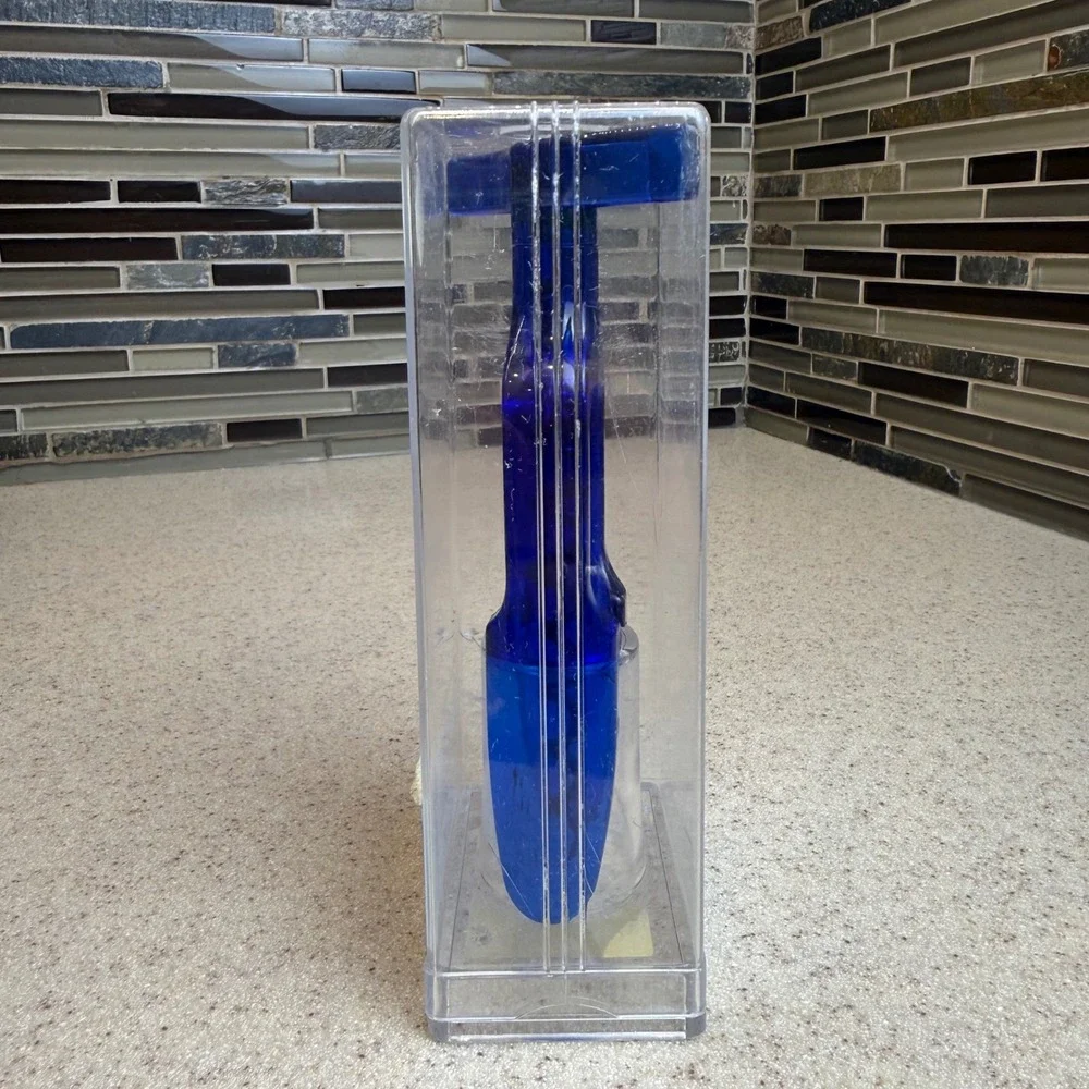 VTG RARE Le Creuset Screwpull Corkscrew Wine Opener Cobalt Blue France w/ Case